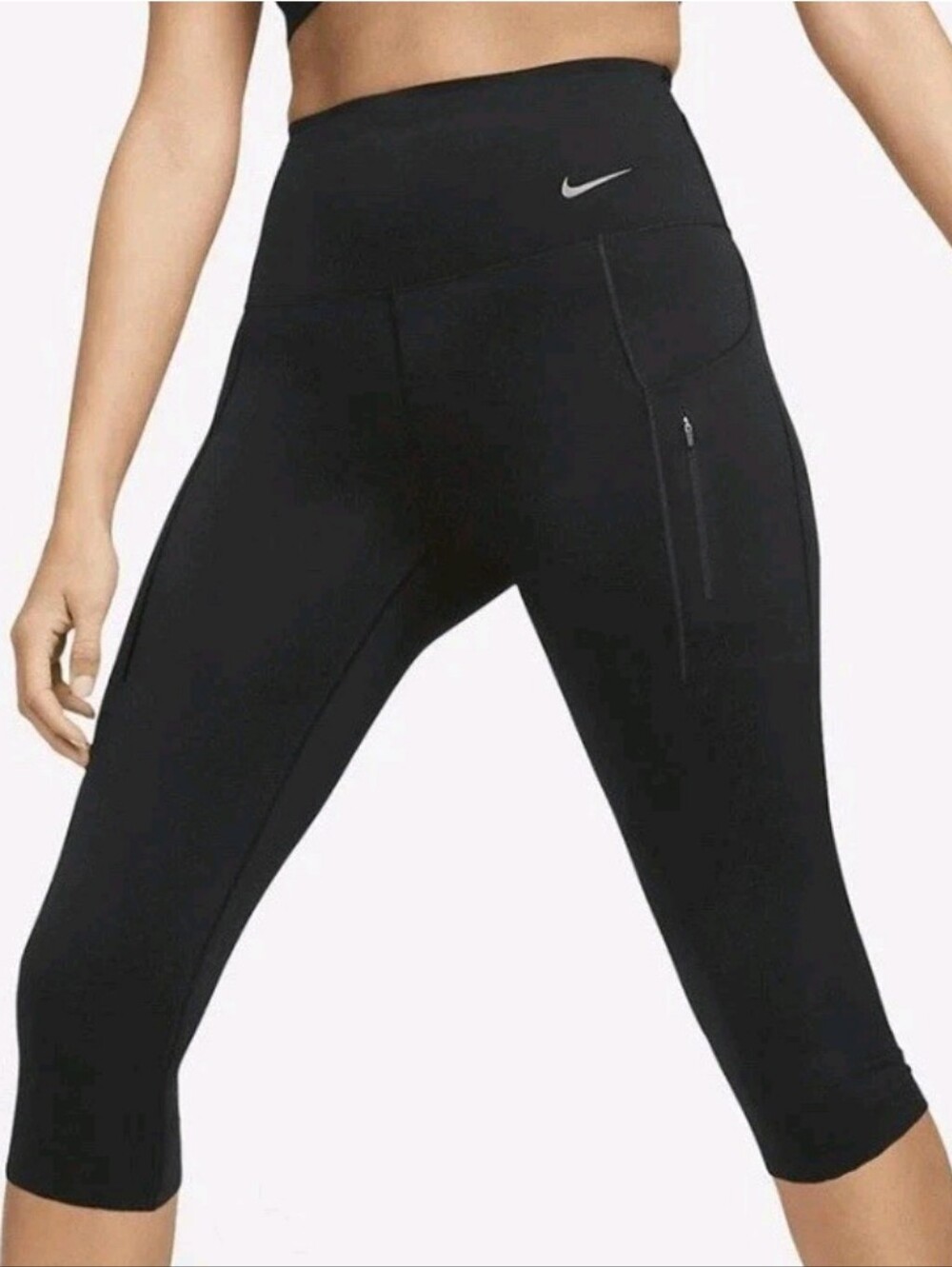 Nike Universa Dri-FIT Leggings Capri Length High Rise, Black- Small